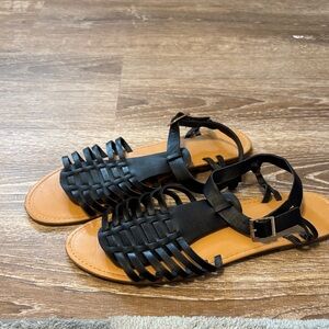 Forever 21 Black Woven Sandals